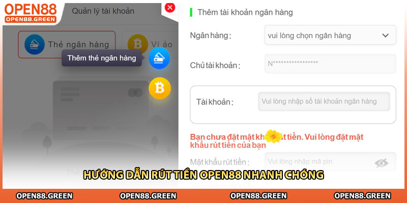Hướng dẫn rút tiền Open88 nhanh chóng